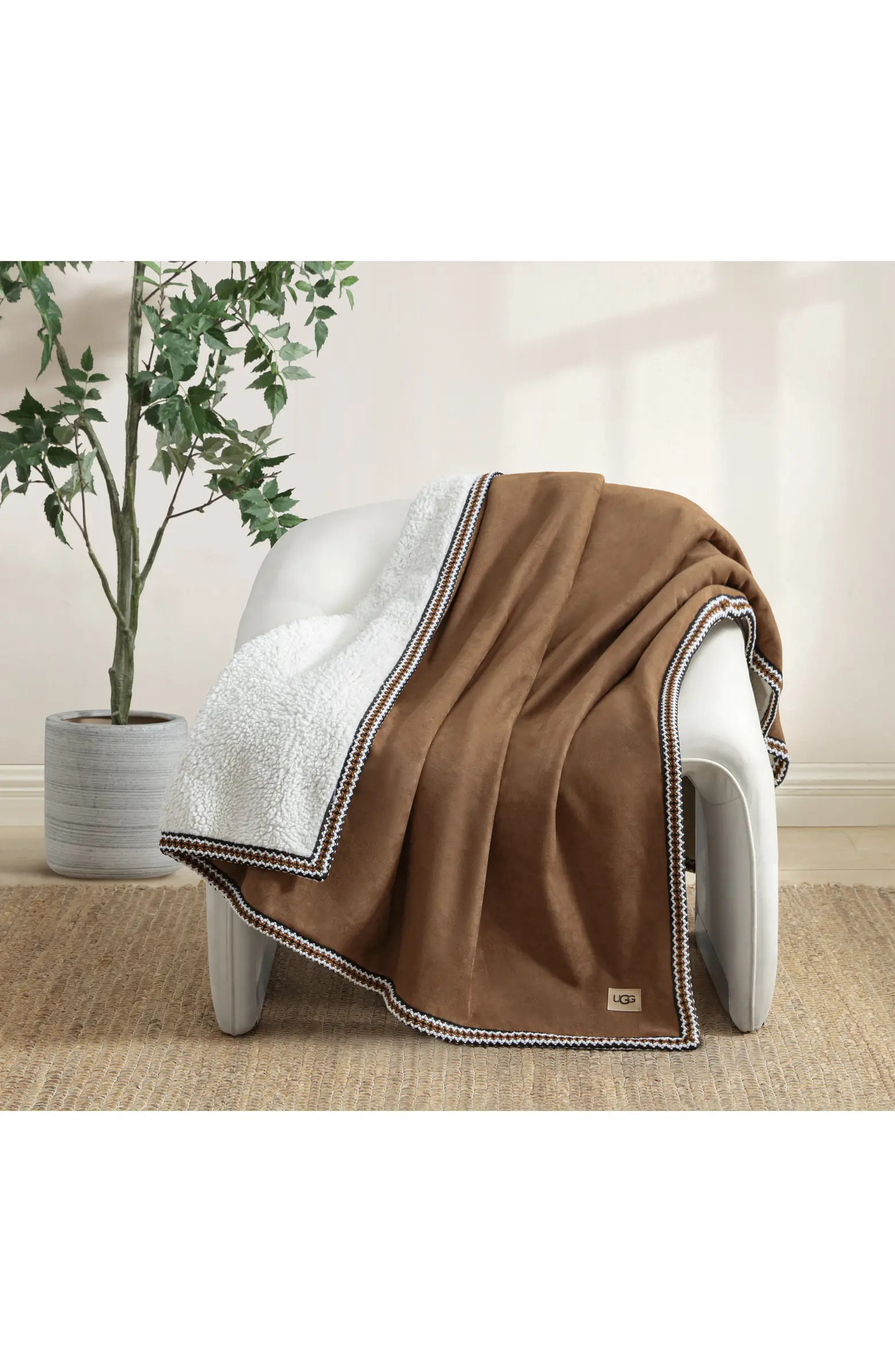 Kirkwood Braid Trim Throw Blanket | Nordstrom