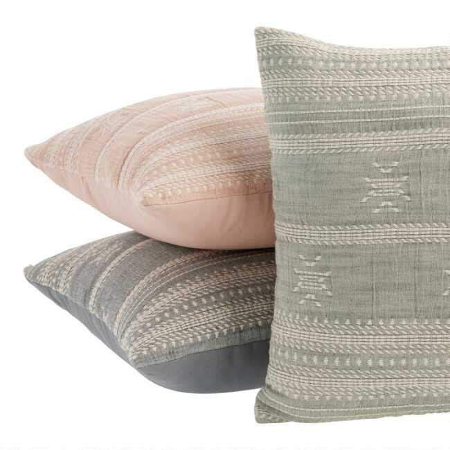 Muted Woven Jacquard Throw Pillow | World Market