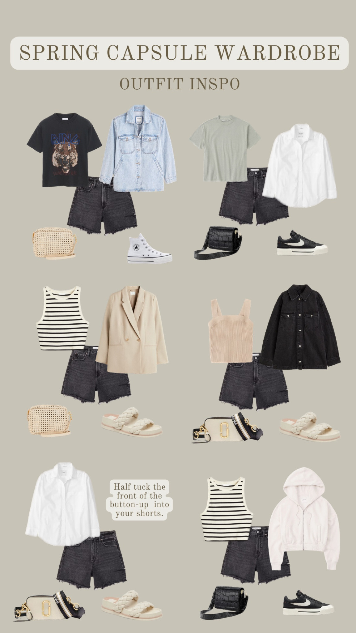 Spring 2023 capsule wardrobe — black dad denim shorts outfit inspo 

#LTKSeasonal #LTKstyletip #LTKFind
