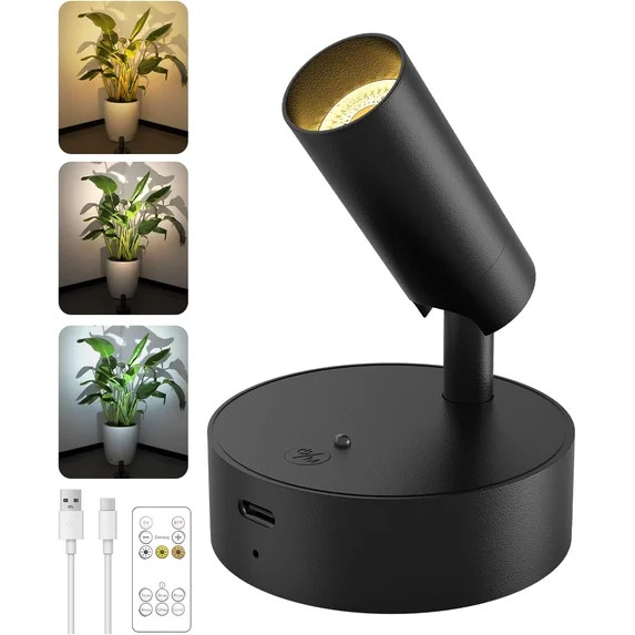 Spotlights Indoor with Remote, 3000mAh Rechargeable Battery Plant Spotlight Indoor, Wireless Upli... | Walmart (US)