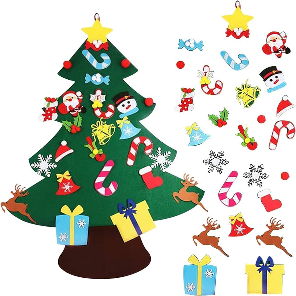 Aigitoy DIY Felt Christmas Tree Set for Toddlers, 3.5ft Wall/Door Hanging Christmas Tree Decoration with 26pcs Ornaments for Christmas Gifts, Home Decoration | Amazon (US)