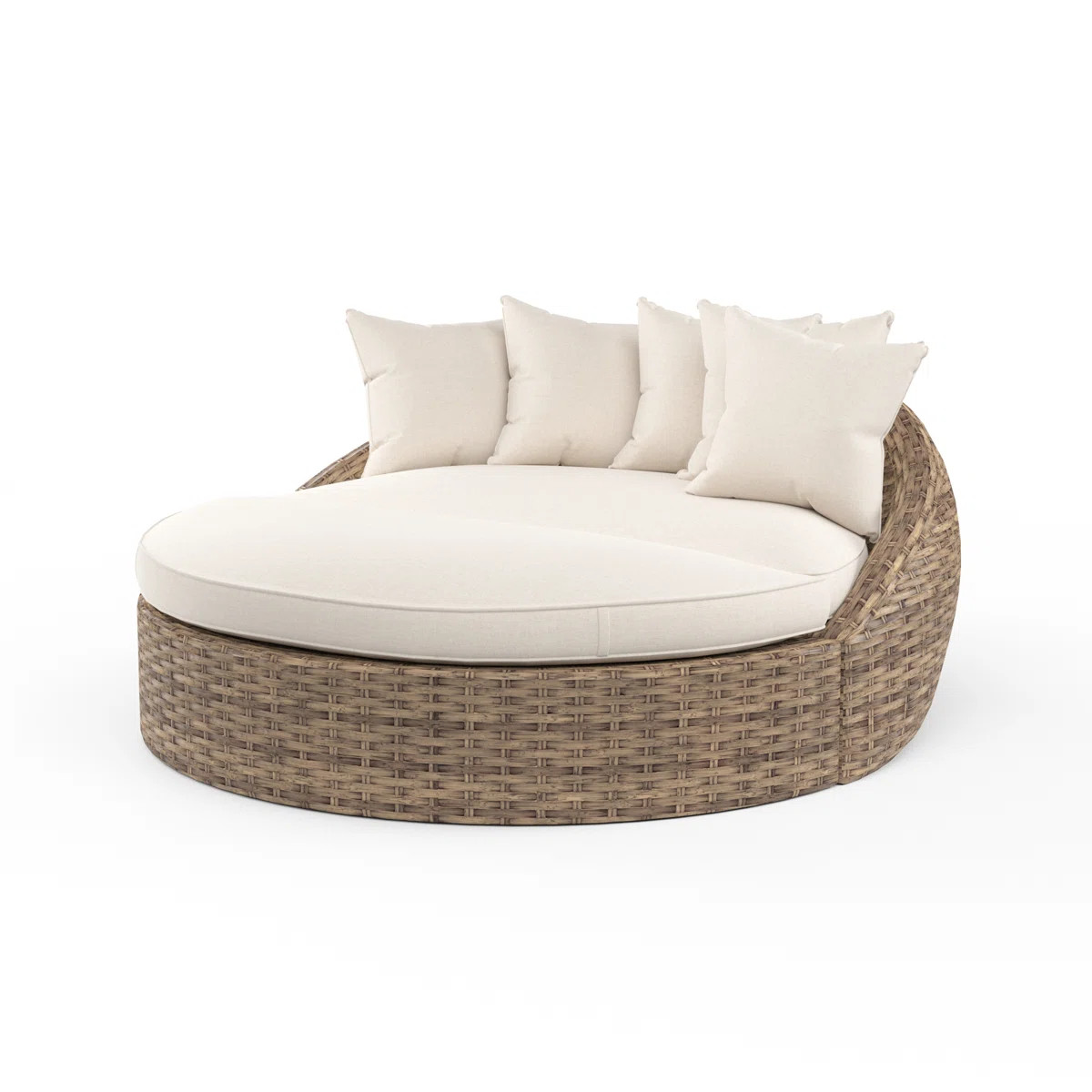 Havana 68.50'' Wide Circle Premium All-Weather Wicker Patio Daybed with Sunbrella® Cushions | Wayfair North America