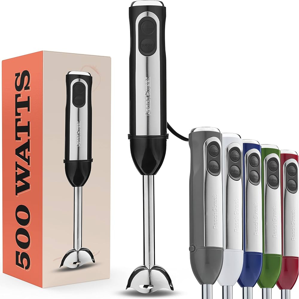 Powerful Immersion Blender, Electric Hand Blender 500 Watt with Turbo Mode, Detachable Base. Hand... | Amazon (US)