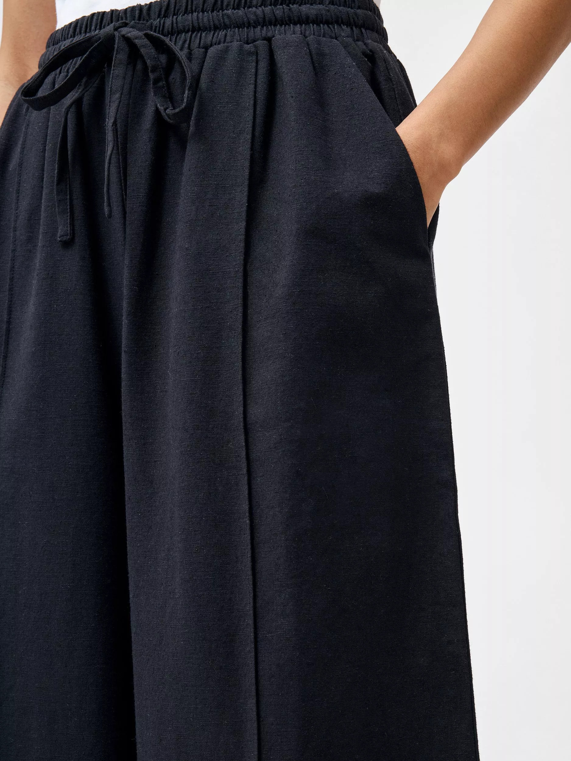 French Connection Clare Linen Blend Wide Leg Trousers | John Lewis (UK)