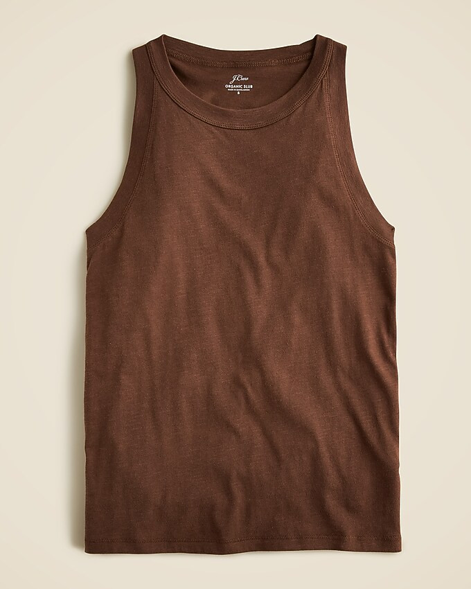 High-neck tank in organic slub cotton | J. Crew US