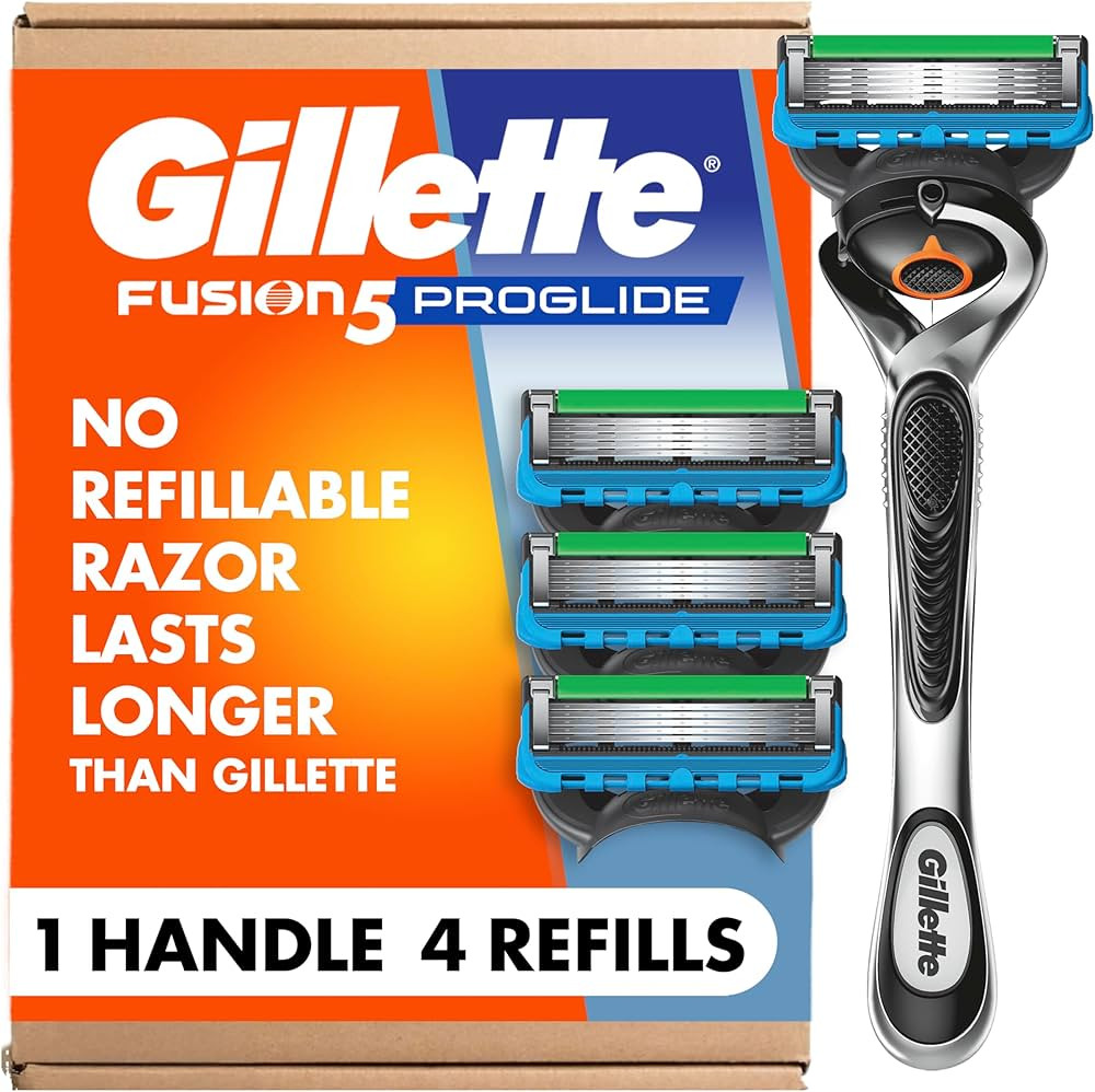 Gillette Fusion ProGlide Shaving Razor for Men, 1 Handle + 4 Blade Refills | Amazon (US)
