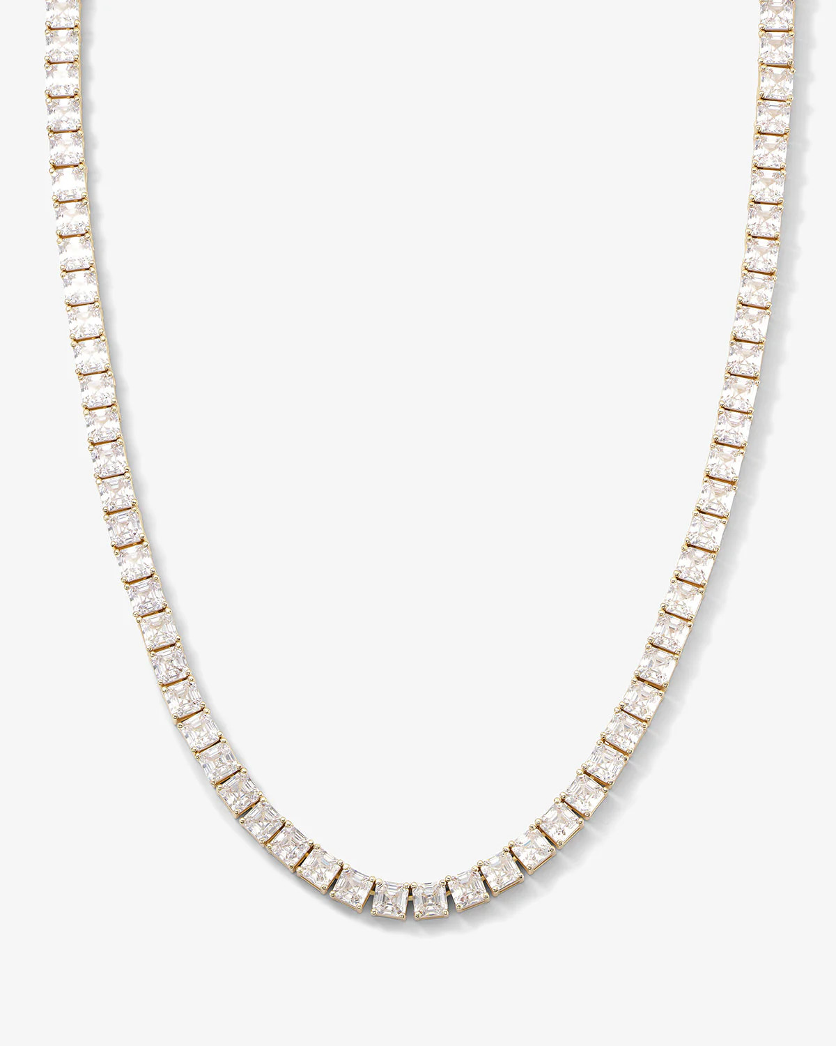 The Queen's Tennis Necklace 16" - Gold|White Diamondettes | Melinda Maria