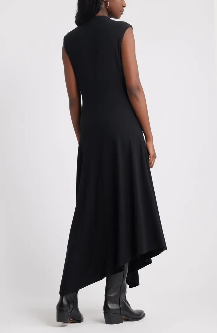 Mock Neck Asymmetrical Maxi Dress | Nordstrom