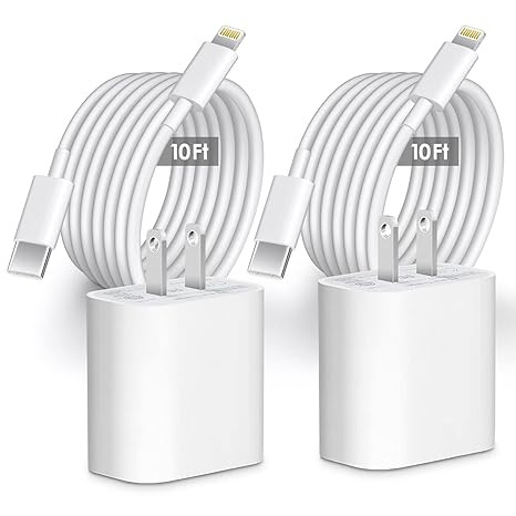 iPhone Charger 10 ft [MFi Certified] 20W USB C Charger with 10ft Fast Charging Parallel Cable for... | Amazon (US)