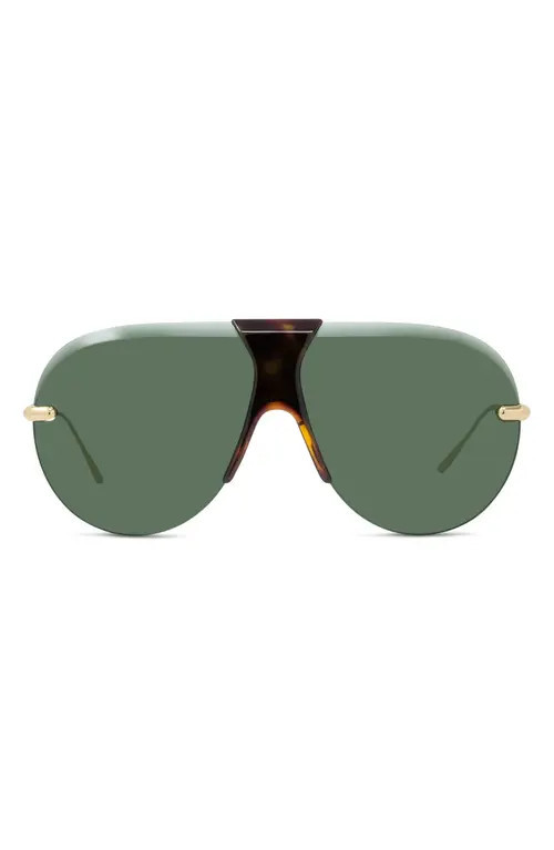 Loewe Slim Pilot Sunglasses in Shiny Endura Gold /Green at Nordstrom | Nordstrom