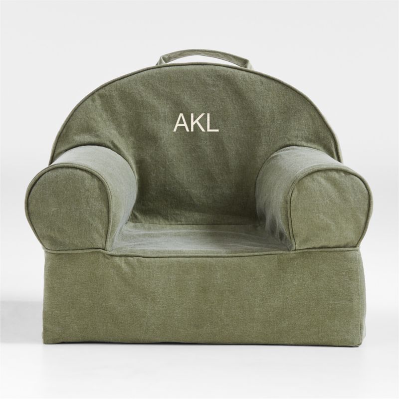 Small Cyprus Green Kids Lounge Nod Chair | Crate & Kids | Crate & Barrel