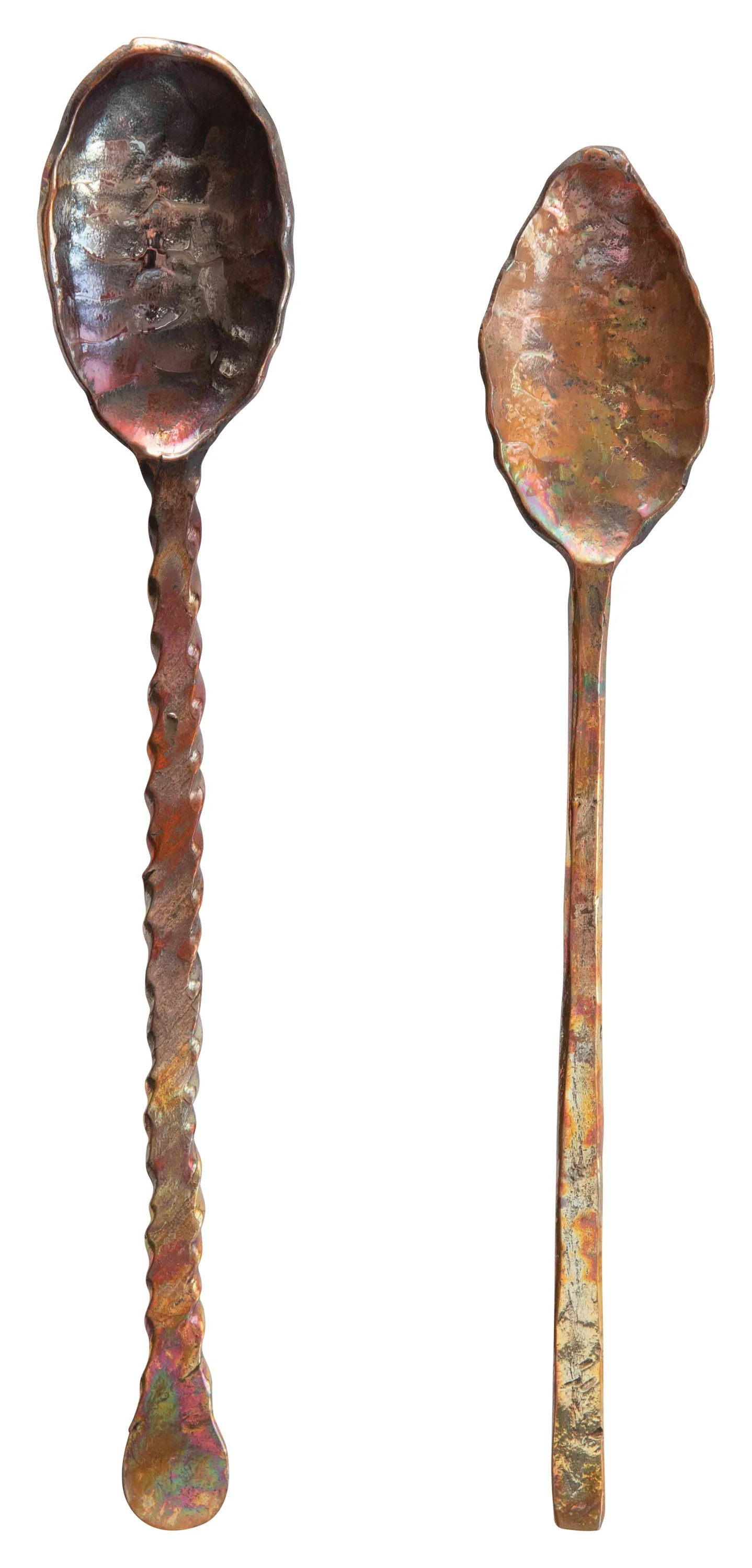 Creative Co-Op Hand-Forged Copper Spoons with Burnt Finish (Set of 2 Sizes in Drawstring Bag/Each... | Walmart (US)
