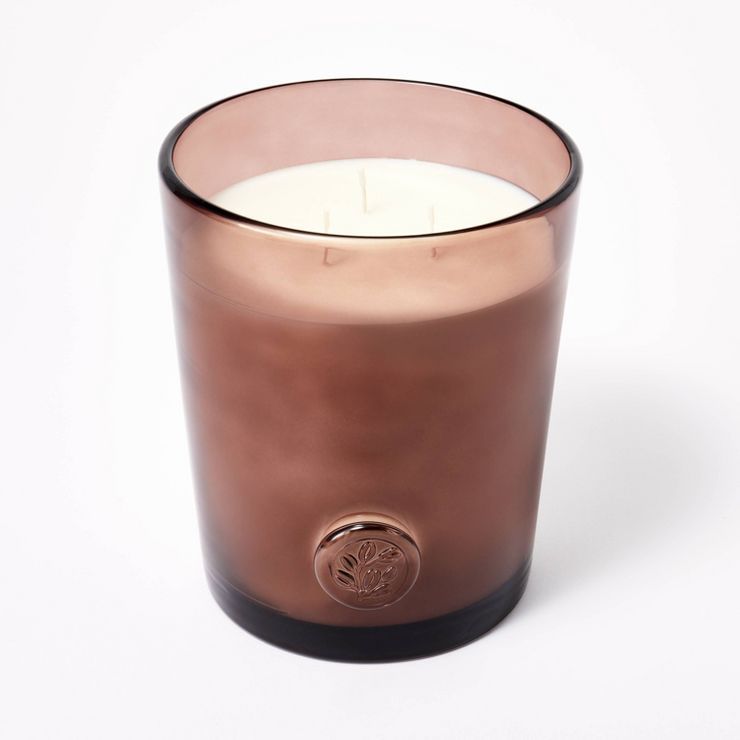 Colored Glass Candle Pomegranate & Cedar Mahogany - Threshold™ designed with Studio McGee | Target