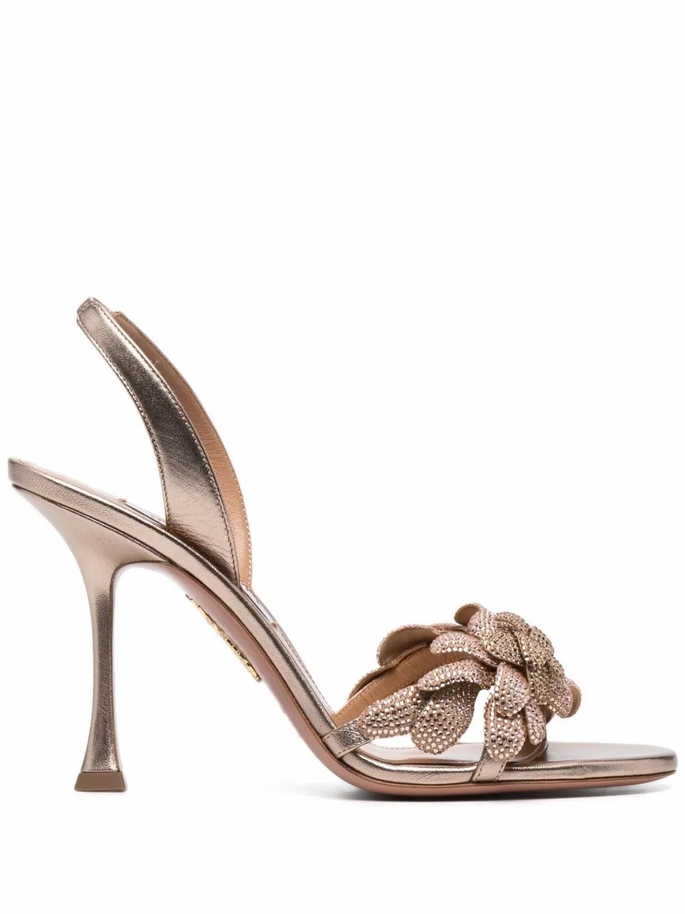 Aquazzura Galactic Flower Leather Sandals | Brown | FARFETCH UK | Farfetch Global