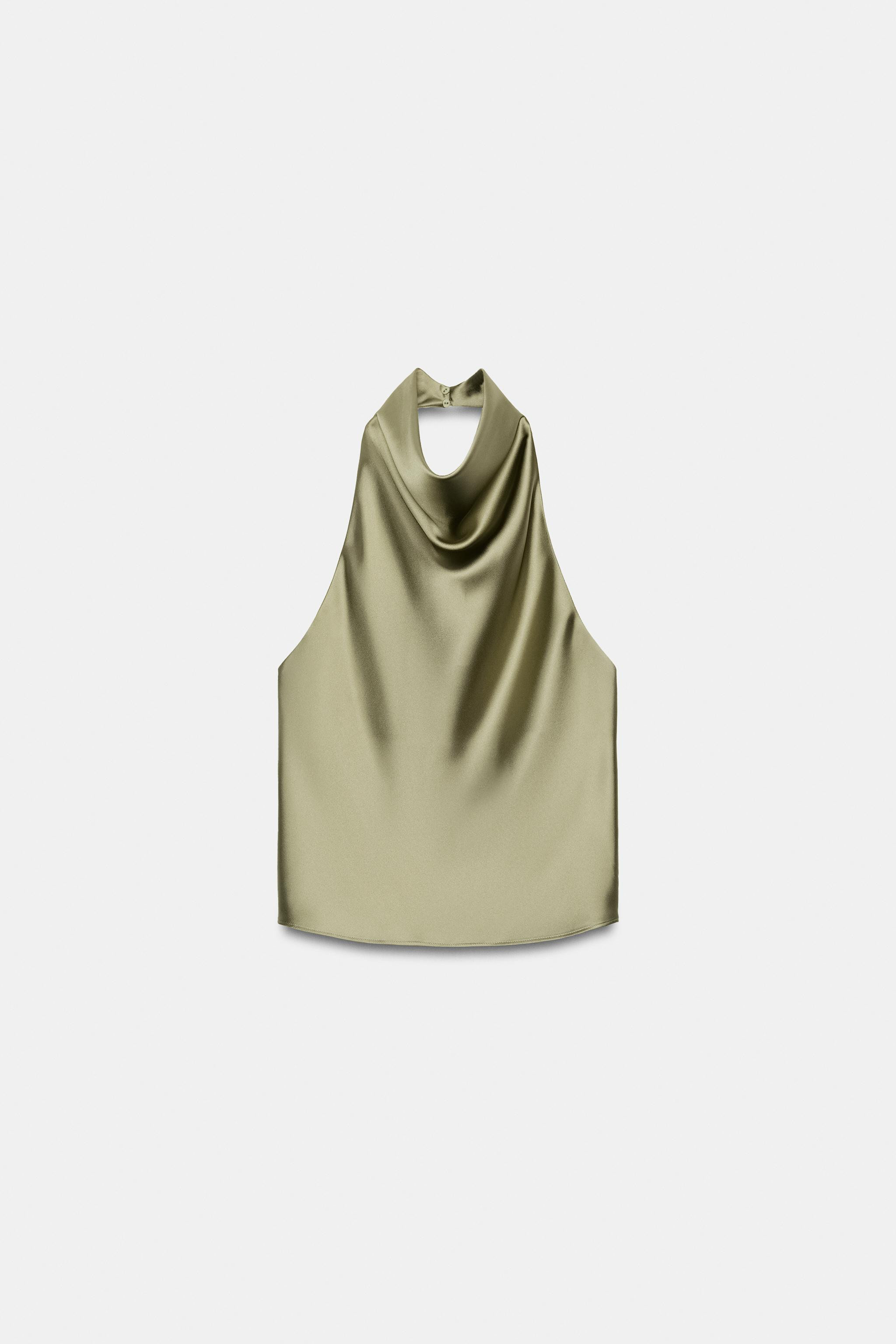 SATIN EFFECT HALTER TOP | Zara US