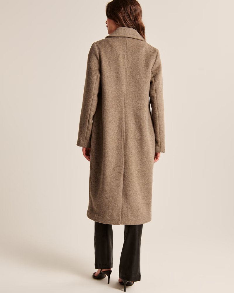 Wool-Blend Double Cloth Blanket Coat | Abercrombie & Fitch (US)