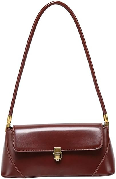 Small Clutch Shoulder Bag for Women Leather Mini Tote Handbag Purse with Buckle Closure | Amazon (US)