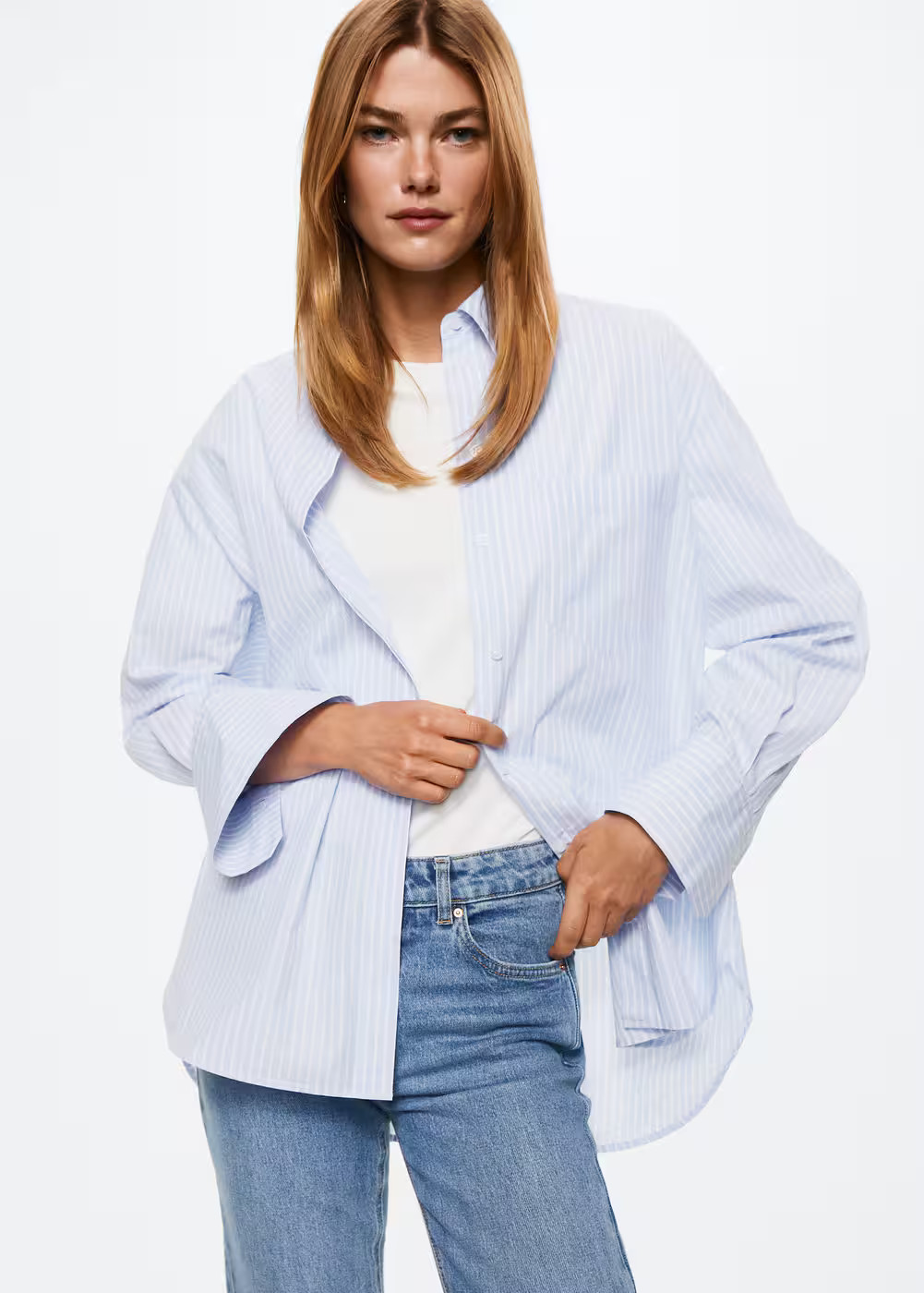 Oversize cotton shirt -  Women | Mango USA | MANGO (US)