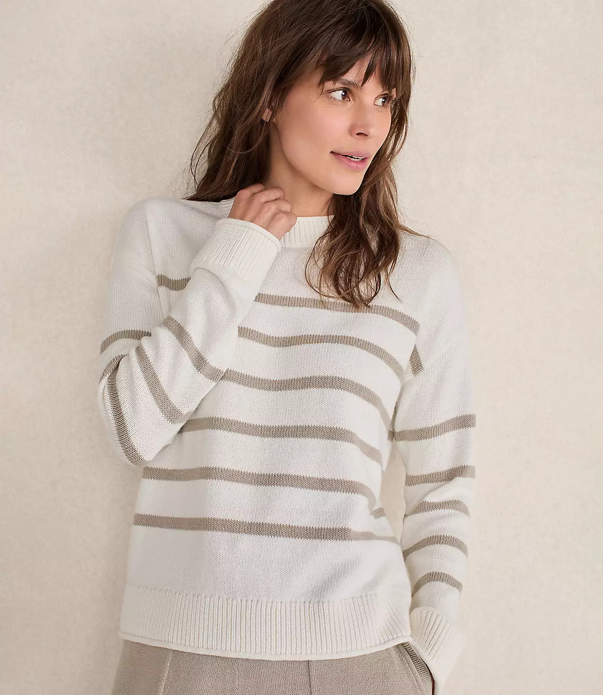Haven Well Within Organic Cotton Stripe Roll Neck Sweater | LOFT