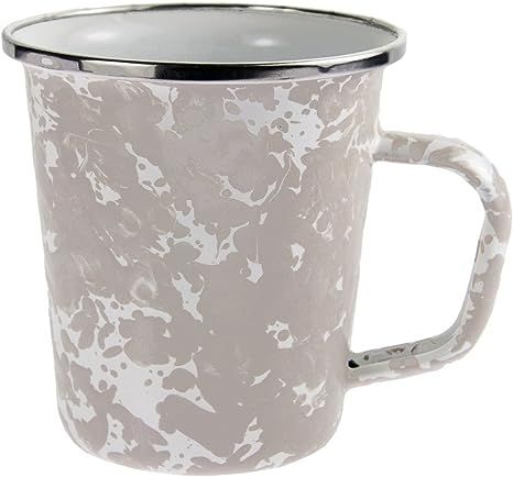 Golden Rabbit Enamelware - Taupe Swirl Pattern - 16 Ounce Latte Mug | Amazon (US)