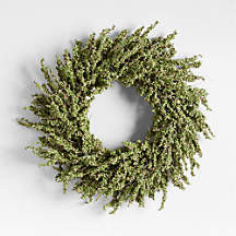Faux Green Mini Berry Wreath 32" + Reviews | Crate & Barrel | Crate & Barrel