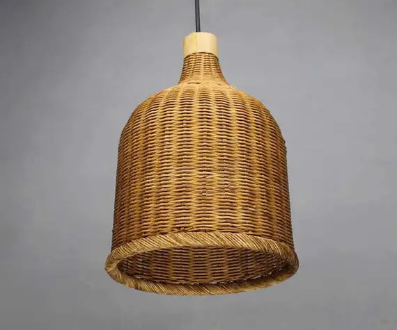 Rattan Bottle Decorative Lighting-Pendant Lights-Ceiling Lamps-Rattan Lamps- Bar Lamps-Lampshade wit | Etsy (US)
