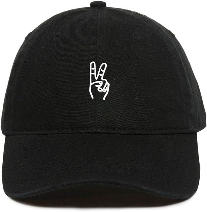 DSGN By DNA Peace Sign Baseball Cap Embroidered Cotton Adjustable Dad Hat Black | Amazon (US)