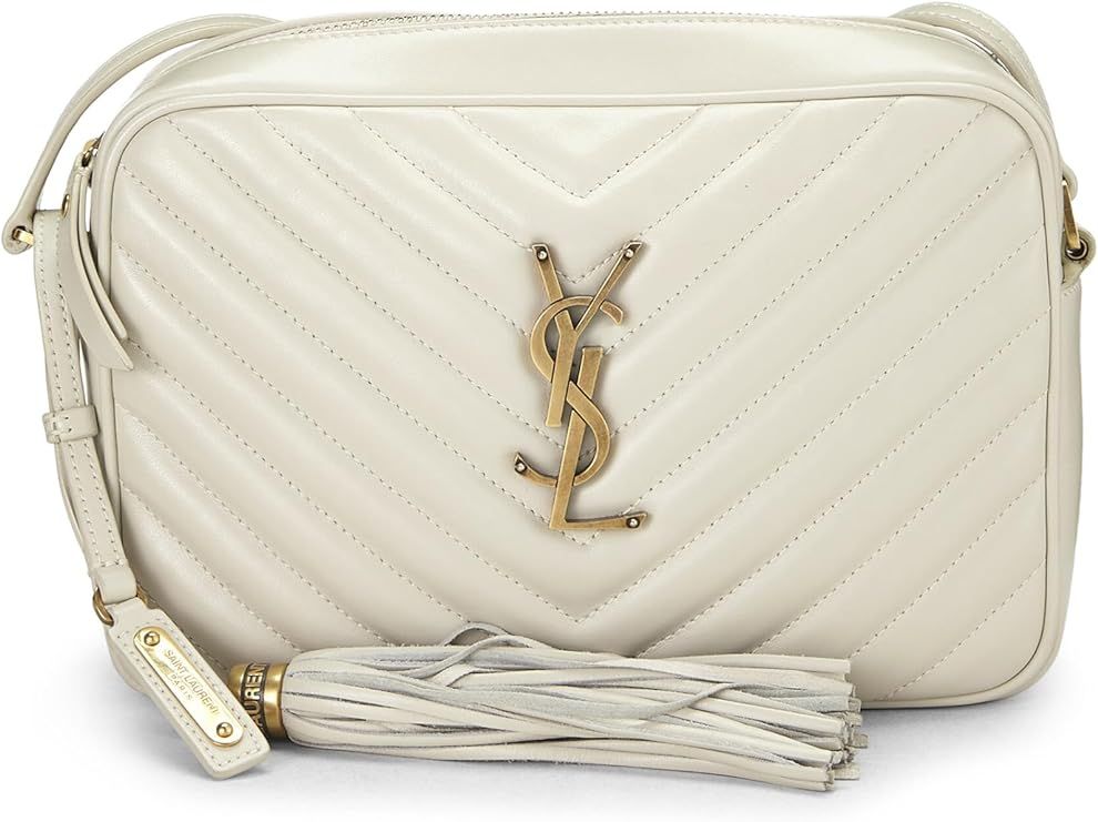 Amazon.com: Yves Saint Laurent, Pre-Loved White Quilted Calfskin Lou Camera Bag, White : Luxury S... | Amazon (US)