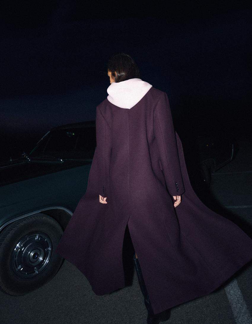 Oversize cloth coat - Coats - Women | Bershka GB
