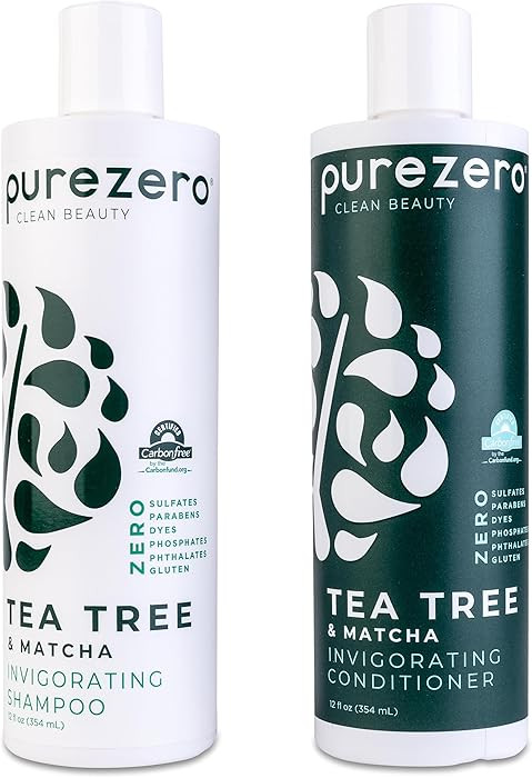 Purezero Tea Tree & Matcha Shampoo and Conditioner Set - Nourishing & Invigorating Scalp Treatmen... | Amazon (US)