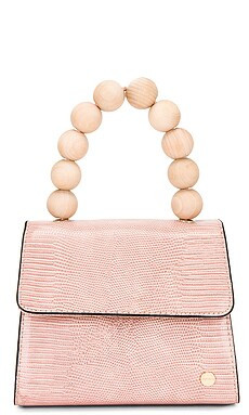 olga berg Caylee Wooden Bead Top Handle Bag in Pink from Revolve.com | Revolve Clothing (Global)