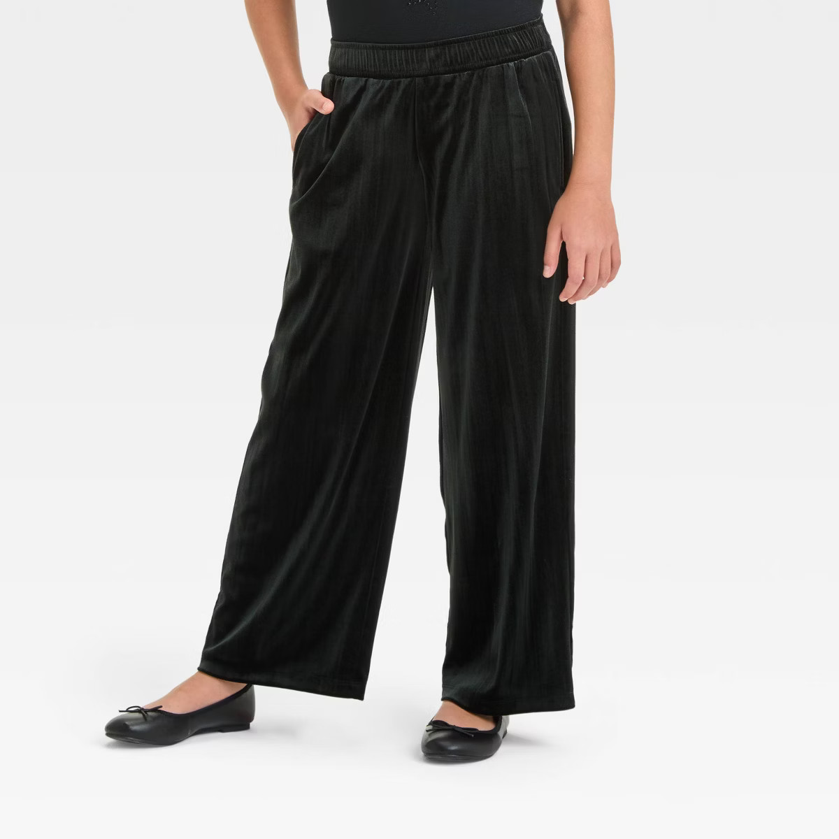 Girls' Velvet Wide Leg Pants - Cat & Jack™ Black | Target