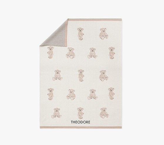St. Jude Teddy Bear Intarsia Baby Blanket | Pottery Barn Kids