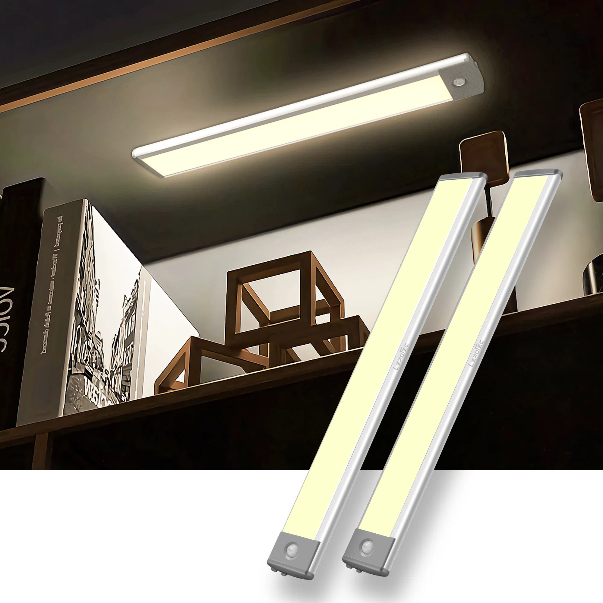 14.5Inch Motion Sensor Closet Light, 62LED Wireless Rechargeable Under Cabinet Light (Set of 2) 6... | Wayfair North America