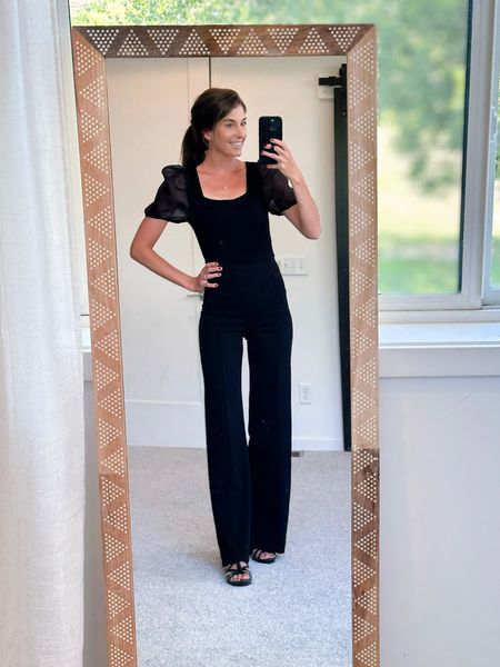 Here's an all black outfit idea: cute puff sleeve top, stylish pants and chic sandals!
#outfitinspo #fashionfinds #amazonfashion #transitionstyle

#LTKFind #LTKstyletip