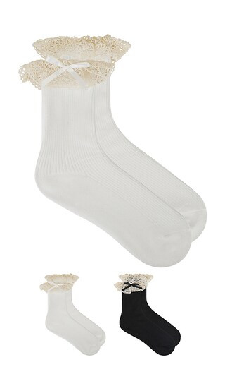 Mira Sock Set in Black & White | Revolve Clothing (Global)
