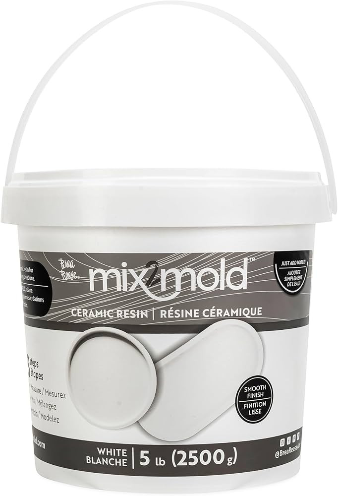 Mix2Mold Ceramic Resin - White Powder 5.5lb Bucket - Non-Toxic, Smooth Matte Finish, No Heat Or K... | Amazon (US)