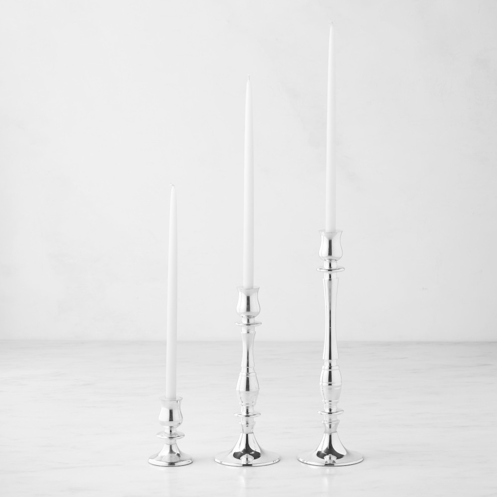 Heirloom Silver Tiny Taper Holders | Williams-Sonoma