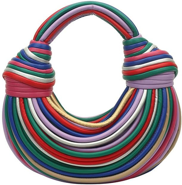 Hand-Woven Bread Women's Clutch Top Handle Satchel Shoulder Crossbody Creative Knotted Noodles Ha... | Amazon (US)