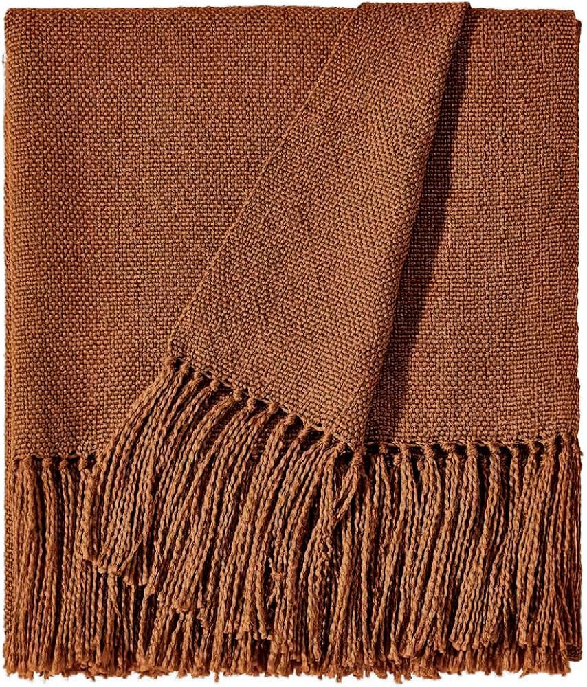 CozeCube Brown Throw Blanket for Couch, Boho Throw Blanket with Fringe Tassel, Lightweight Fall T... | Amazon (US)