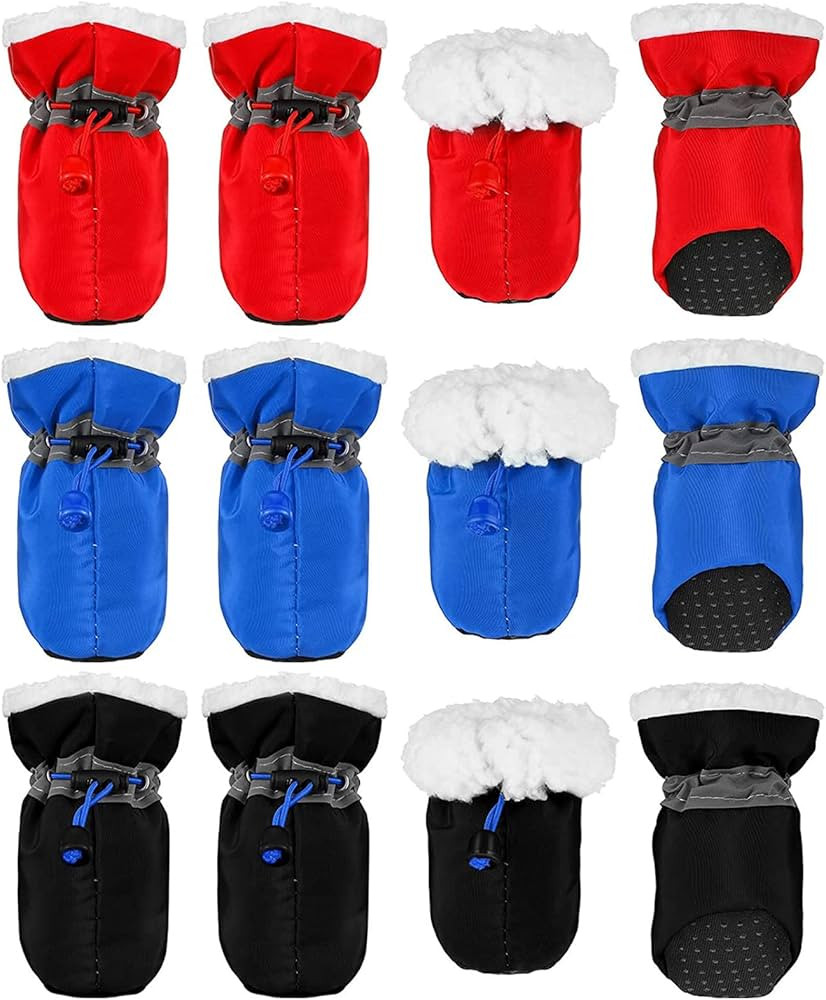 Weewooday 12 Pcs Dog Boots Adjustable Drawstring Puppy Boot Waterproof Anti Slip Dog Paw Protecto... | Amazon (US)