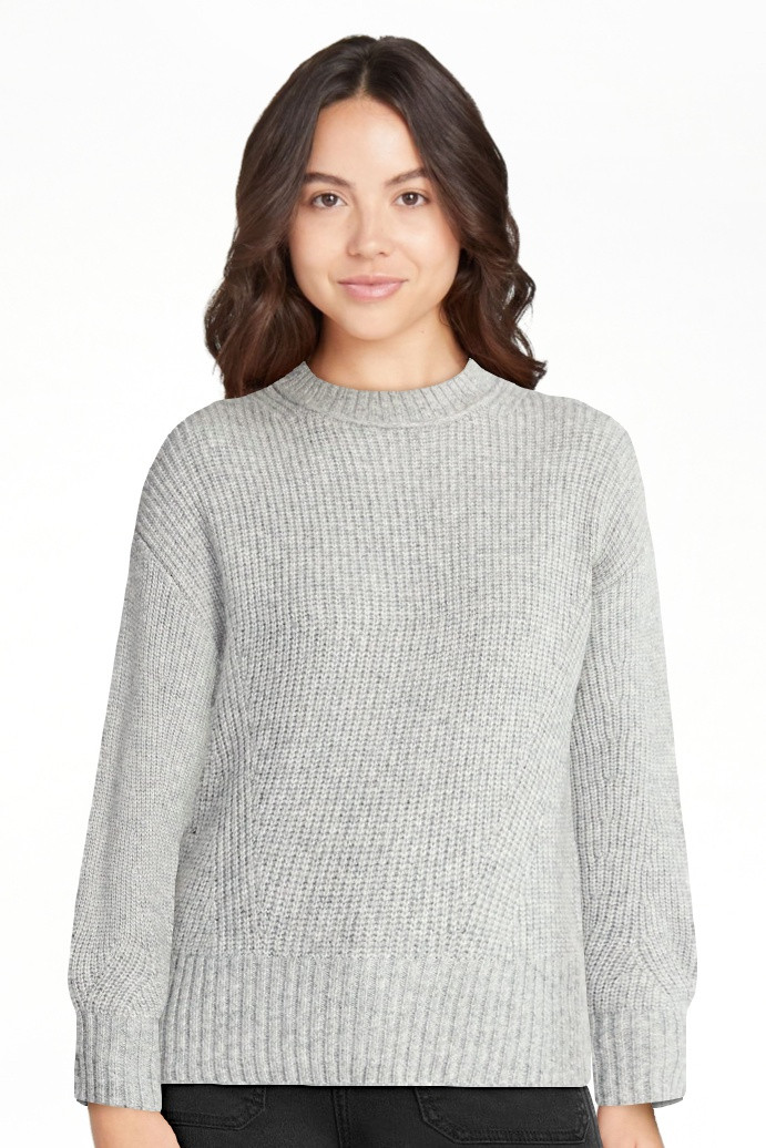 Time and Tru Women's Shaker Stitch Mock Neck Sweater, Midweight, Sizes XS-XXXL | Walmart (US)