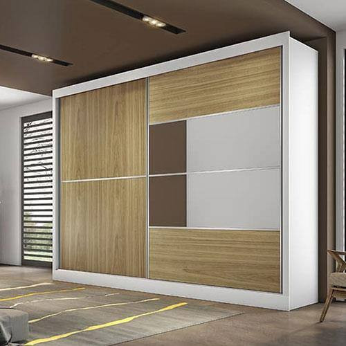 Guarda-Roupa Casal Móveis Europa Londres Flex com Espelho, 2 Portas de Correr e 4 Gavetas - 205c... | Casas Bahia (BR)