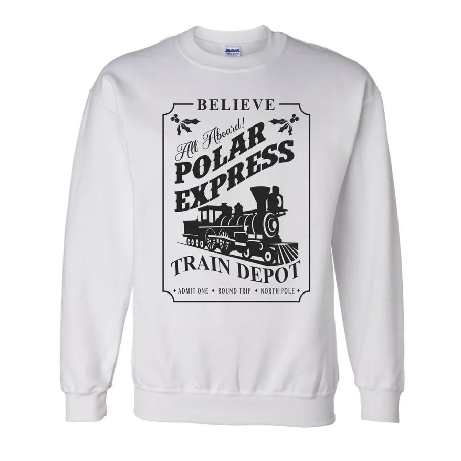 'Polar Express Train Depot' Crewneck Sweatshirt | United Monograms