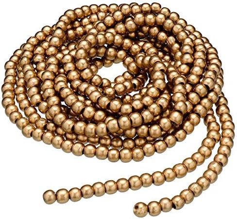 16 Feet Christmas Wood Bead Garland Wooden Bead Garland for Christmas Tree Holiday Decoration (Go... | Amazon (US)