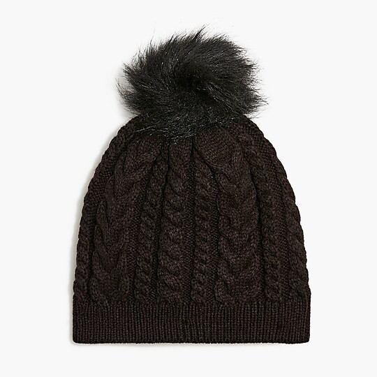 Cable pom-pom beanie hat | J.Crew Factory