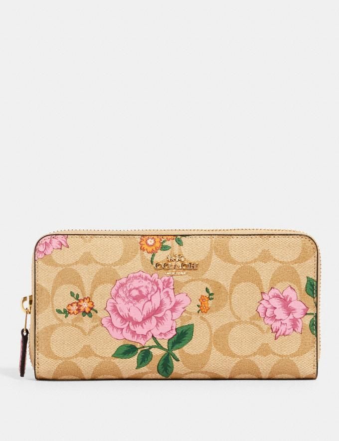 Accordion Zip Wallet in Signature Canvas With Prairie Rose Print | Coach Outlet