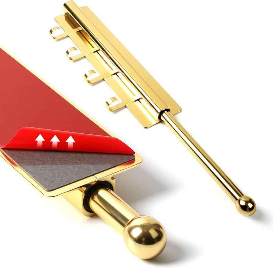 Adhesive Valet Rods for Closets Gold Closet Valet Rod with Hooks 12 inch valet rod for closet pul... | Amazon (US)