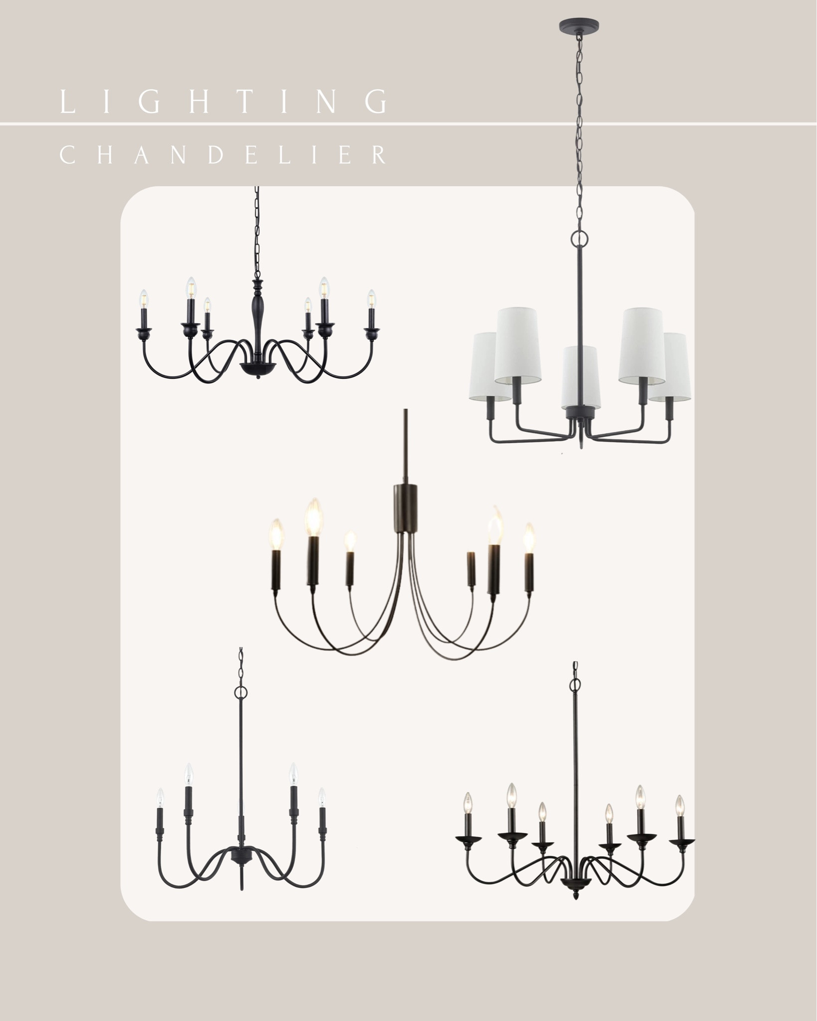 Black Classy/clean chandeliers that can go with any style

#LTKhome