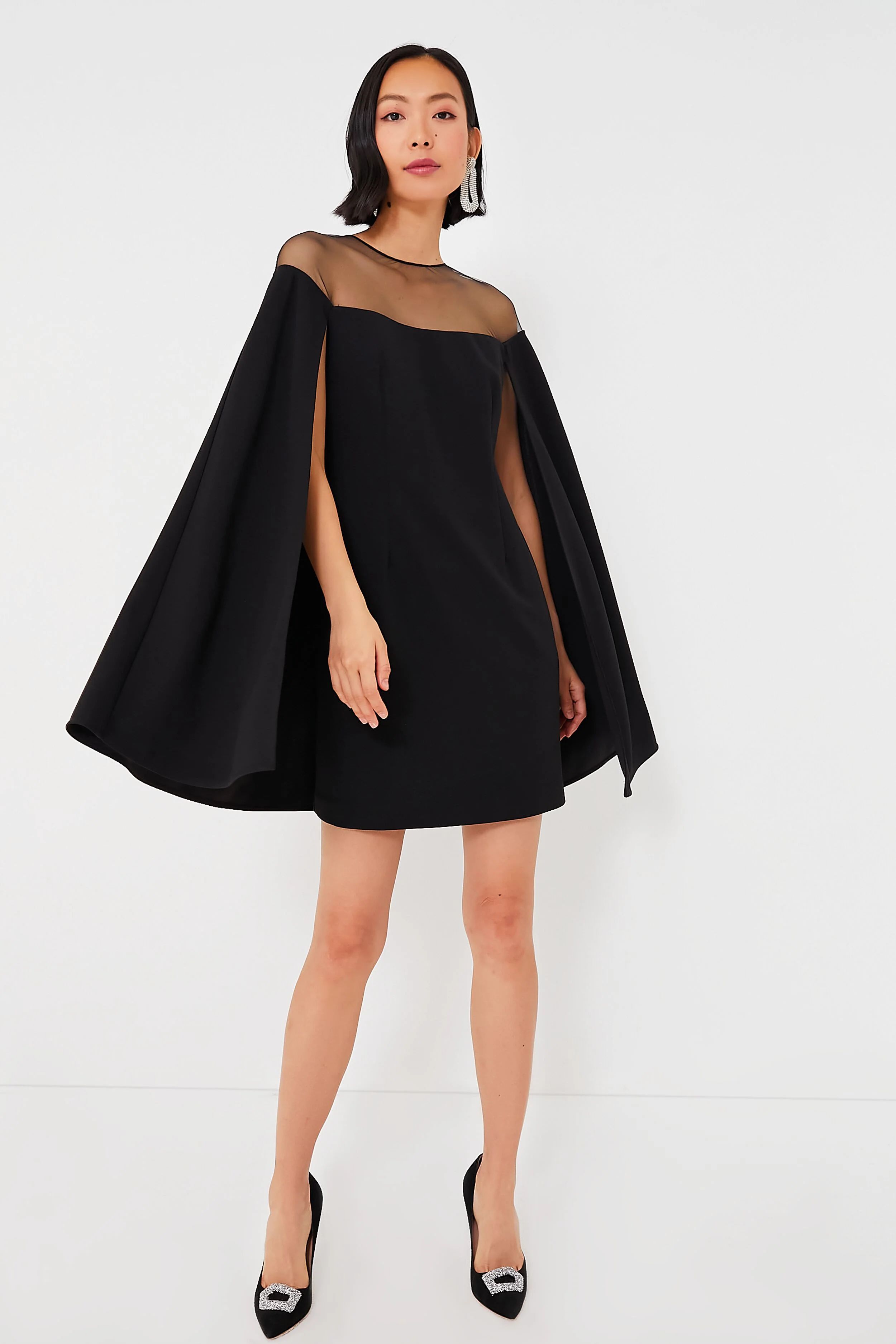 Black Estelle Cape Dress | Tuckernuck (US)